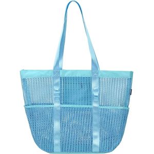 Mesh Beach Tote Large Bag Upgrade for Women with Multiple Pockets for Family