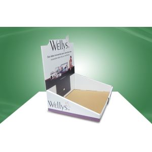 Custom Width-adjustable Cardboard Countertop Displays Skincare Beauty Products