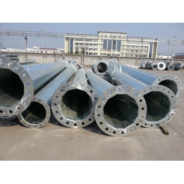 Octagonal 80ft 90ft Hot Dip Galvanized Steel Tubular Pole ASTM A123