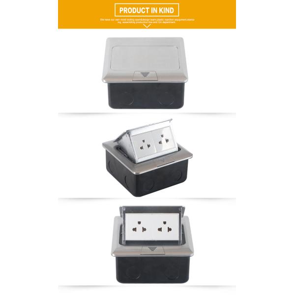 ODM Silver US Plug Pop Up 2 Gang Socket Outlet Schuko Outlet 15A 250V