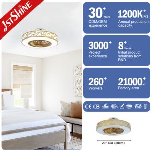 20 inch LED Light Ceiling Fan with Remote Control Switch Style and Wall Control