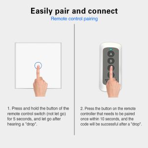 Smart Home White Tempered Glass Panel Wireless Remote Switch Controllable Remote