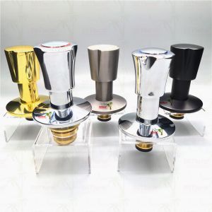Gold Color Coated Stop Valve Top Part Round Handle With Side Lock Valve