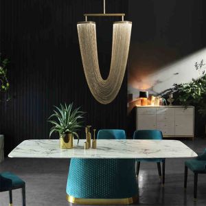 Guzhen Lighting Decoration lamp u shape rose gold Sliver Chandeleir(WH-CC-29)