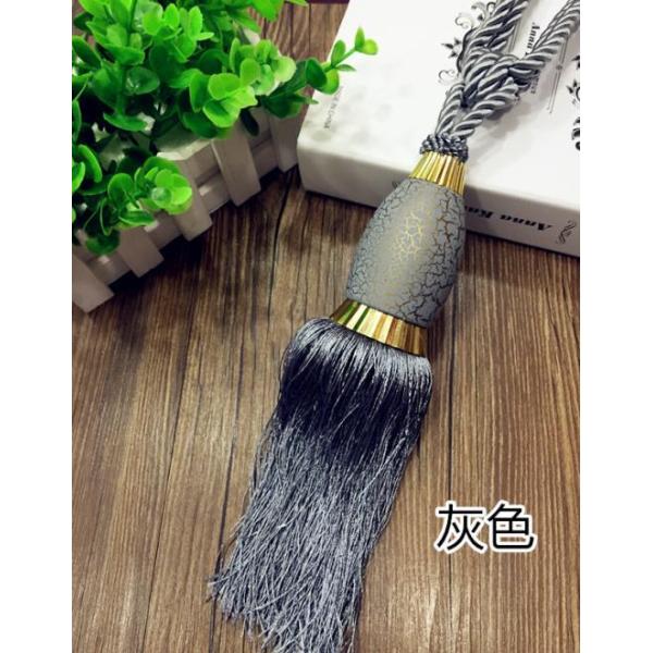 Fashion custom long tassel fringe trimming for curtain attractive tieback hanging ball