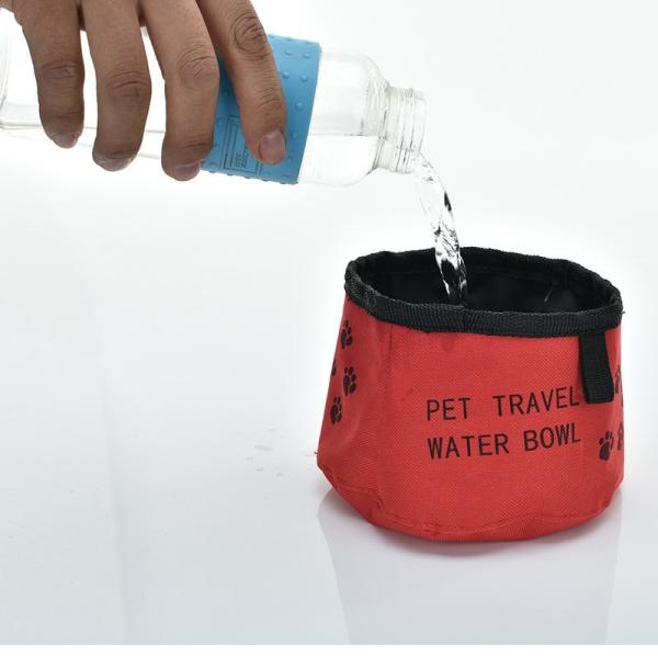 Pet Folding Bowl Oxford Cloth Waterproof Portable Dog Bowl Pet Travel Bowl Travel Cross-Border Folding Dog Bowl