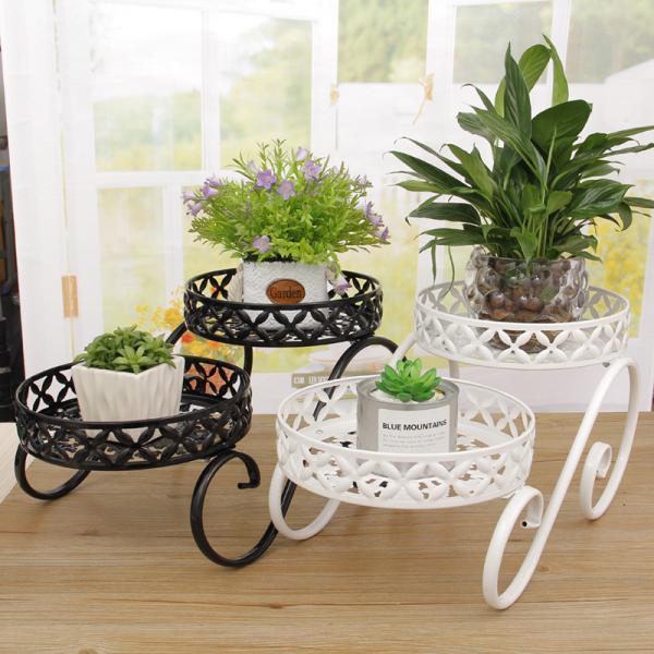 Quality White Nordic Rustproof Cart Shape Metal Flower Stand wholesale