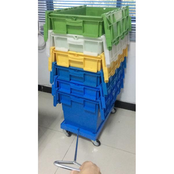 Quality 3 Inches Four PU Wheels Plastic Stacking Dolly Rudder Moving Customized wholesale