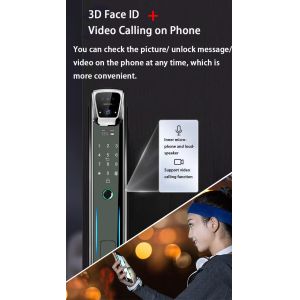 WiFi Enabled Smart Door Lock with Face ID Recognition Video Calling and Finger