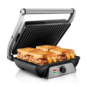 180 Degree Full Open Non Stick Plate Removable Oil Tray Electric Toaster