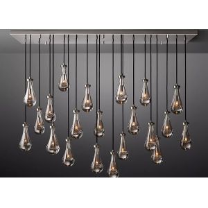 Modern Modern Brass Raindrop Rain Round Chandelier