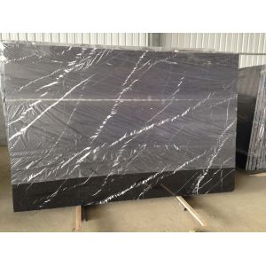 High Hardness Nero Marquina Marble Slab , Natural Nero Black Marble Tile