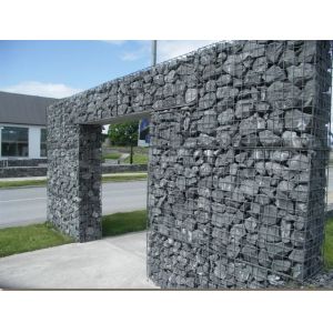 Wire Mesh Rock Retaining Wall , Construction Galvanized Gabion Box