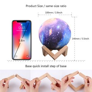Logo Customization 3D LED Illusion Lamps Floating Moon Lamp Ball Large Different