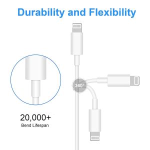 18W 2.1A IPhone Fast Charger Cable , USB C To Lightning Cable 6ft