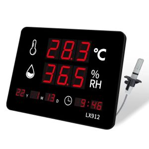 Led Thermometer Digital Thermo Hygrometer Clock and Hygrometer Wall Clock