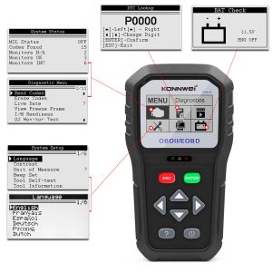 Portable Eobd Obd2 Obdii Car Scanner Diagnostic Live Data Code Reader Compatible