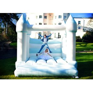 Light Blue And White Inflatable Bounce House / Open Air Wedding Jumping Castle