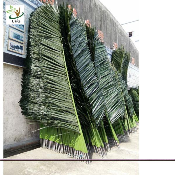 UVG PTR015 2m Silk artificial palm tree leaves in plastic steel use for trunk