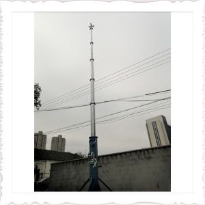 9m 30ft Lightweight Winch Up Mast For Telecommunication Photography