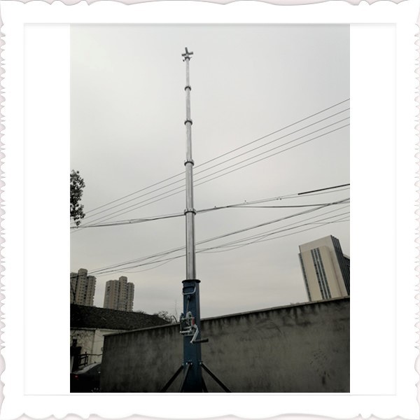 Quality 9m 30ft Lightweight Winch Up Mast For Telecommunication Photography wholesale