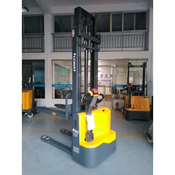 Quality Yellow Auto Pallet Stacker , Industrial Lifting Equipment Easy Operation wholesale