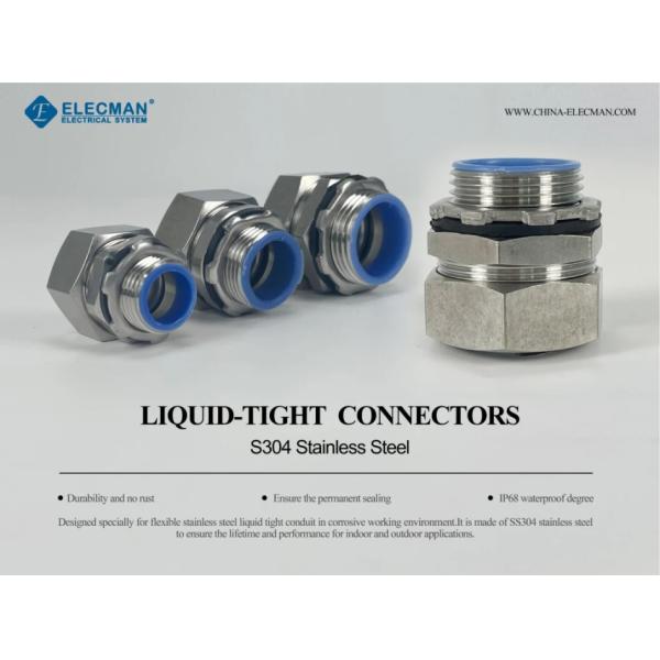 Straight Flexible Conduit Fittings Liquid Tight Stainless Steel Sealtite Connectors Conduit To Box