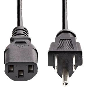Black Color Power Plug Connection UL Standard Rated Current And Voltage 10/250