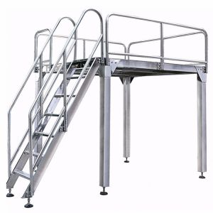 Customized Packaging Machine Overhead Working Platform With Guardrail And Ladder