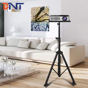 Cold Rolled Steel 110-190cm Braked Wheels Floor Projector Tripod Stand For