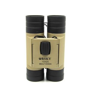 KD5 10X25 Compact Folding Binoculars Black Gold Color 6.25 Relative Brightness