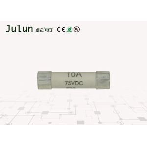 China 6x25mm 10a Ceramic Fuse 75 Volt High Voltage Dc Fuse with Silver Plated Copper Cap on sale