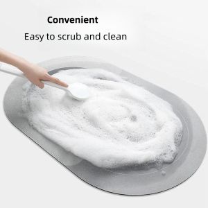 Technology Cashmere Bathroom Floor Mat Fast-drying Nonslip Grey Mat for Modern