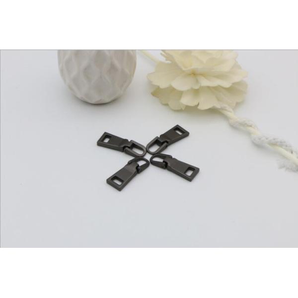 Design zinc alloy matte gunmetal color can activity square shape zipper puller metal with slider 3#