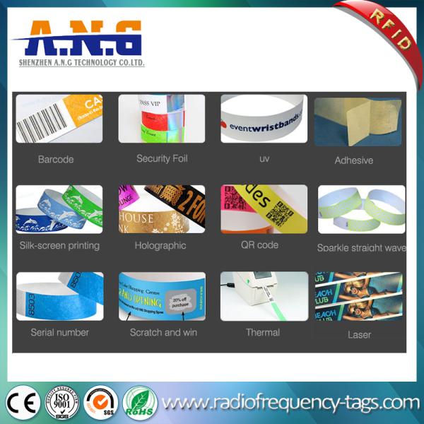 Paper Tyvek RFID wristbands rfid enabled wristbands 860-960mhz