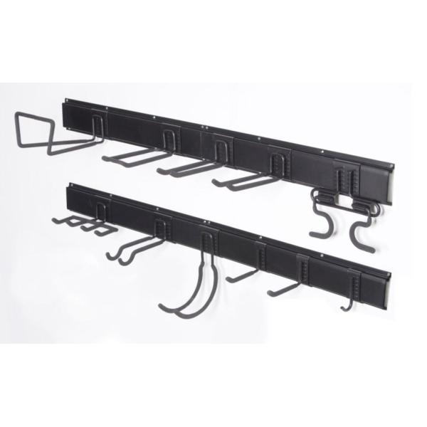 Garage Storage Metal Slatwall Panels Black Color With Hooks And Screws