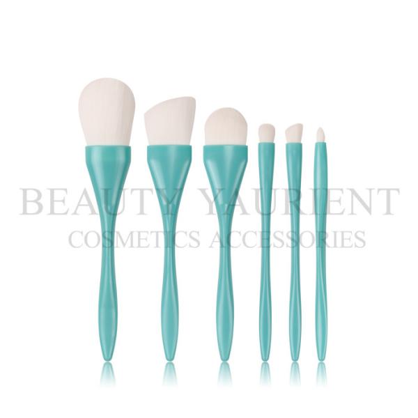 Privated original streamlined deisgn with 6 Pcs Makeup Brush Set of Blue Plastic