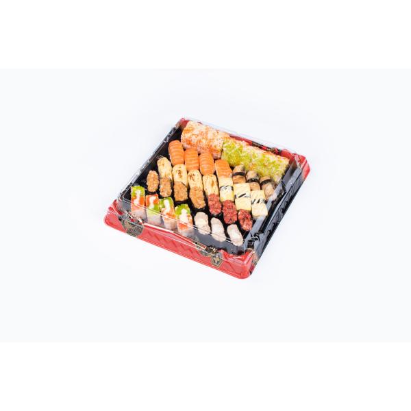 Quality Sushi Tray with Transparent Lid Disposable Bento Lunch Sushi Box Takeaway Food Packing Box wholesale