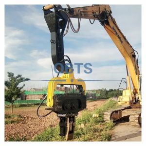 20-Ton Hydraulic Vibratory Hammer And Side Clamp Attachment For Kobelco SK210LC