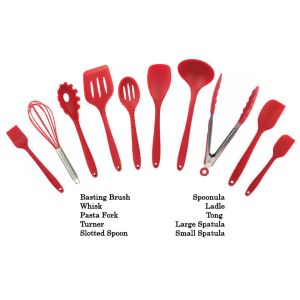 BPA Free Non Stick Cooking Baking 10 Pieces Set Silicone Kitchen Utensils Set