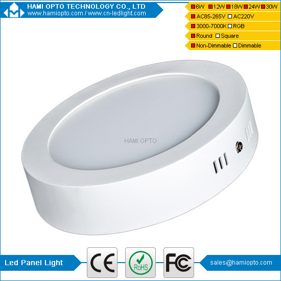 Dimmable LED Panel Lamp 12W Wall Ceiling Surface Mounted Down Light Bulbs CE