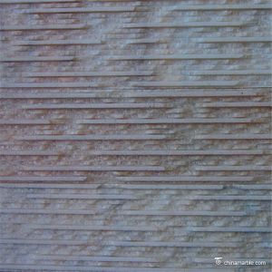 Pink And White Color Quartzite Stone Veneer , Natural Thin Stone Veneer Panels