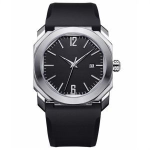 13mm Thickness Silicone Quartz Watch 2.5D Curved Square Calendar Tape