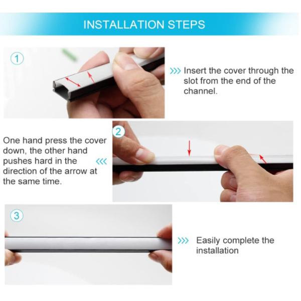 High Quality U Shape Black Alu Extrusion Housing Channel Diffused Cover For Lighting Strip Surface Led Profile Aluminum