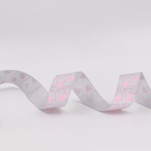 Silk Screen Printing Double Faced Satin Ribbon 100% Polyester Material