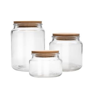 500ml 680ml High Borosilicate Glass Storage Jars With Bamboo Lid