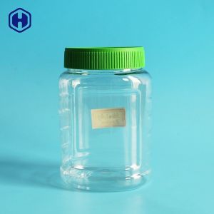 16OZ 480ML Leak Proof PET Jar With Green Screw Lid
