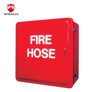 Mild Steel Red Fire Hose Reel With Pipe And Nozzle / Fire Hose Valve Cabinets