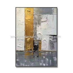 Abstract Golden 3D Art Paintings Canvas Decorative For Office Decoration