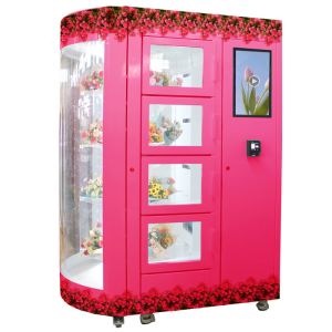 LED Lighting Rotating Bouquet Flower Vending Machine 24 Hours Smart Locker